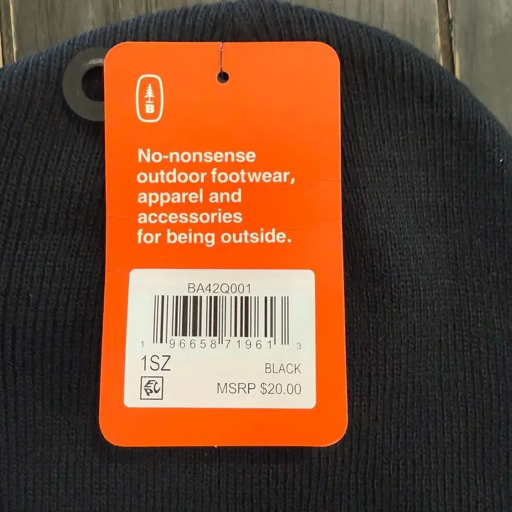 Bass Outdoor Black Knit Tagged Beanie NWT